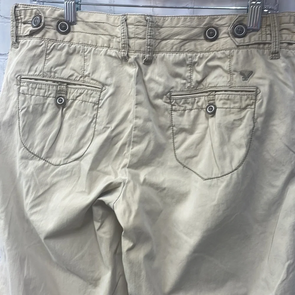 American Eagle Outfitters Y2K Cotton button fly khaki wide leg 10 pants